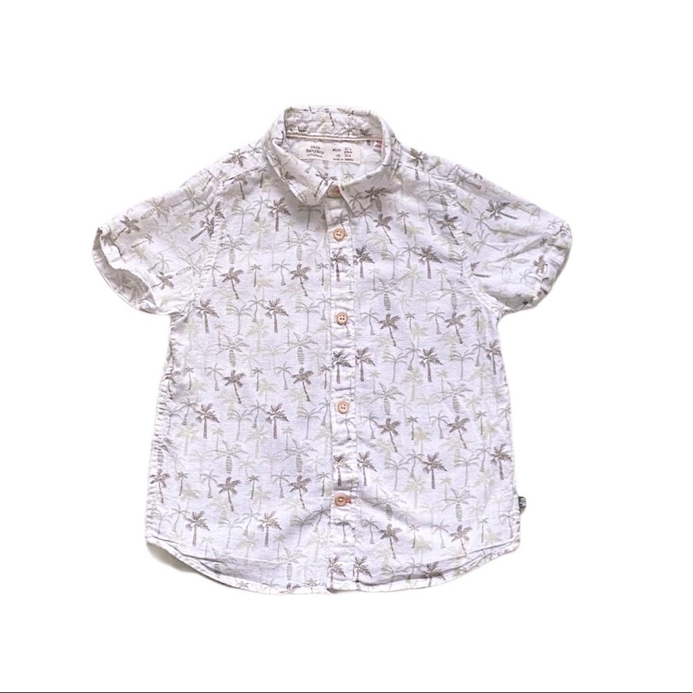 Zara short sleeve button down shirt size 3-4
